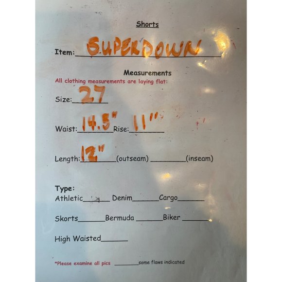 Superdown Button Down Denim Distressed High Rise Shorts Size 27 - Picture 4 of 4